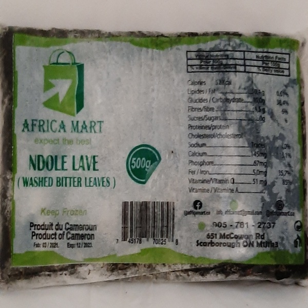 FROZEN NDOLE LEAVES -500G (BITTER LEAVES)